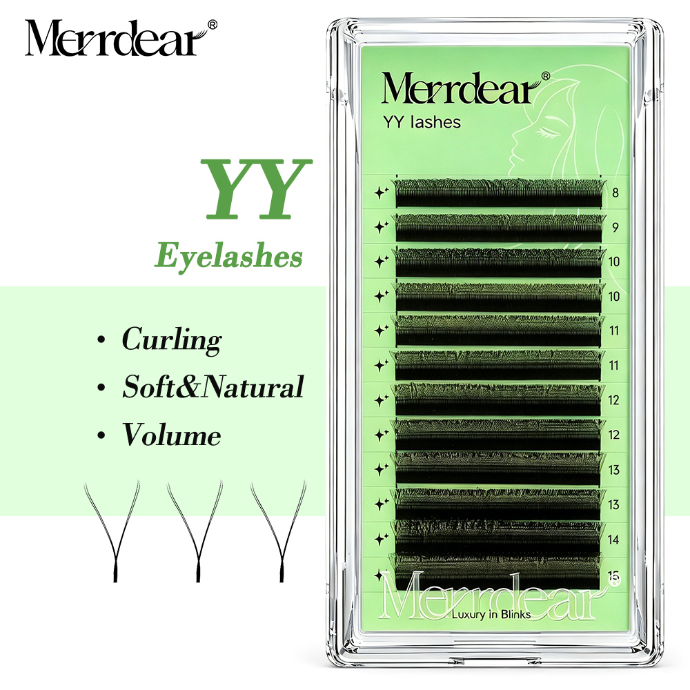 Eyelash Extension Y Shape - Накладные ресницы Merrdear YY-образной формы, D-изгиб,
