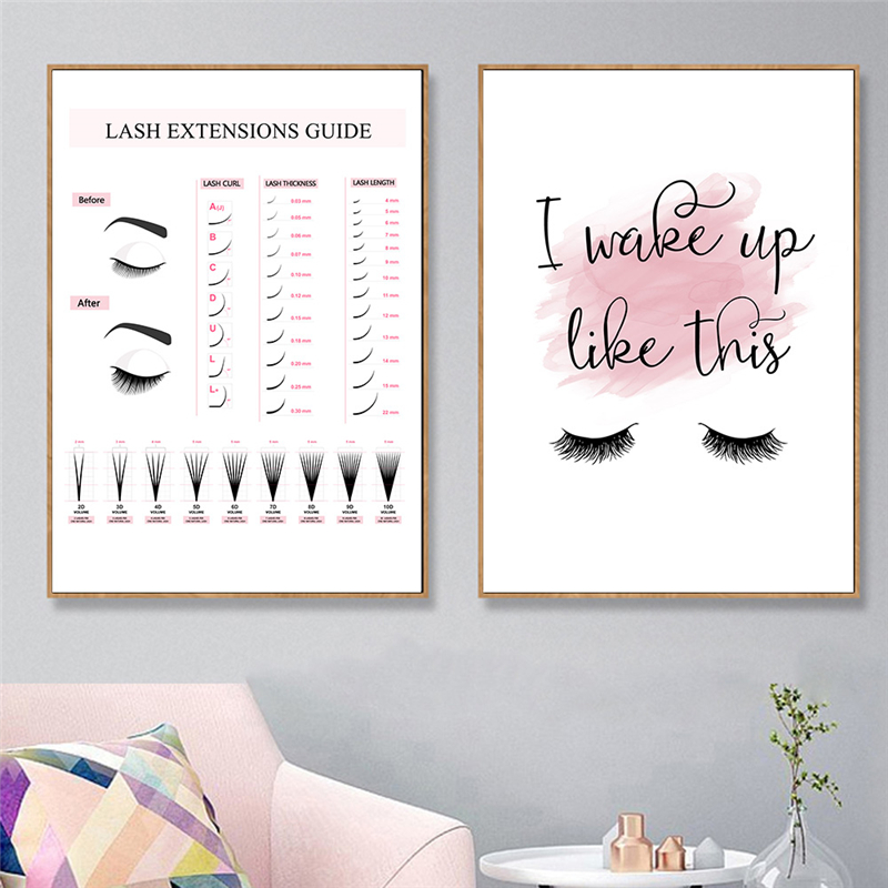 Eyelash Extension Quotes - Руководство по наращиванию ресниц, плакаты для