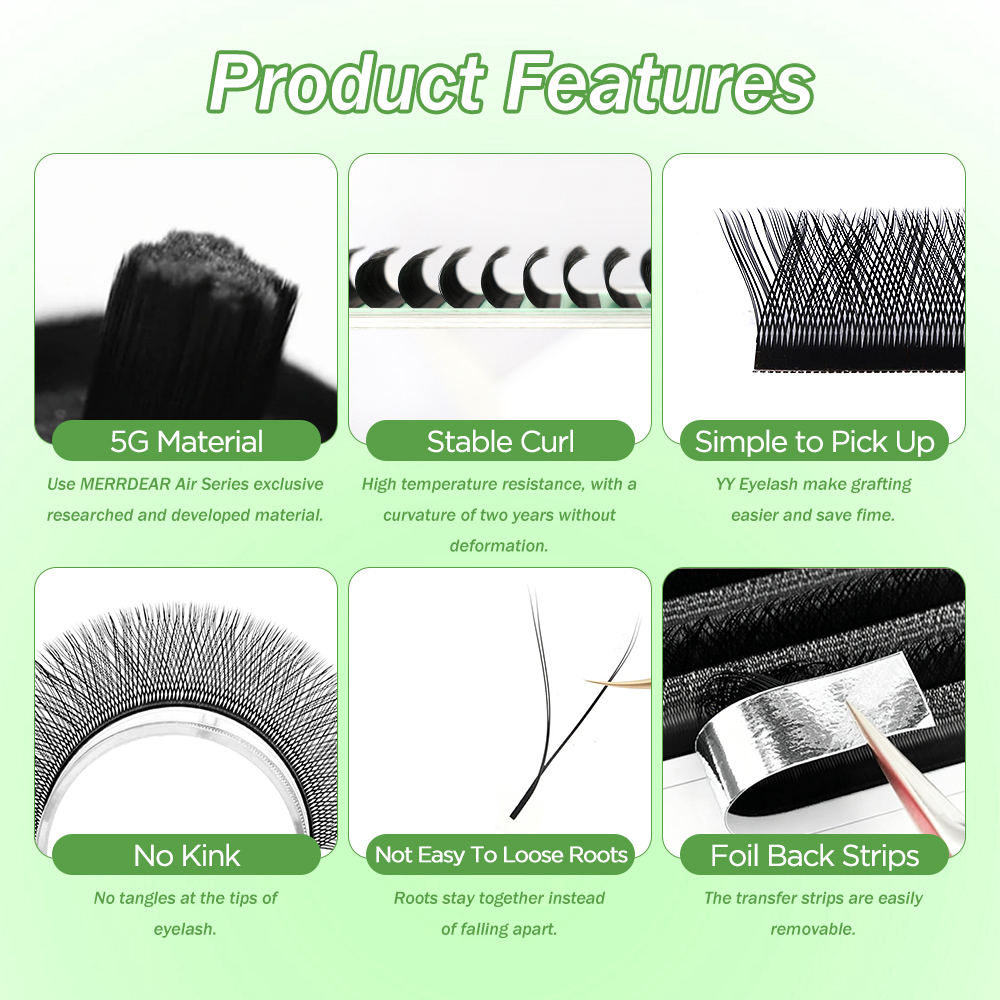 Накладные ресницы Merrdear YY- – обзор и цена Eyelash Extension Y Shape